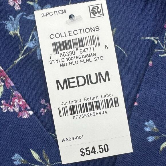 Charter Club Floral Pajama Set - Women's Size Medium - NWT - Picture 8 of 9